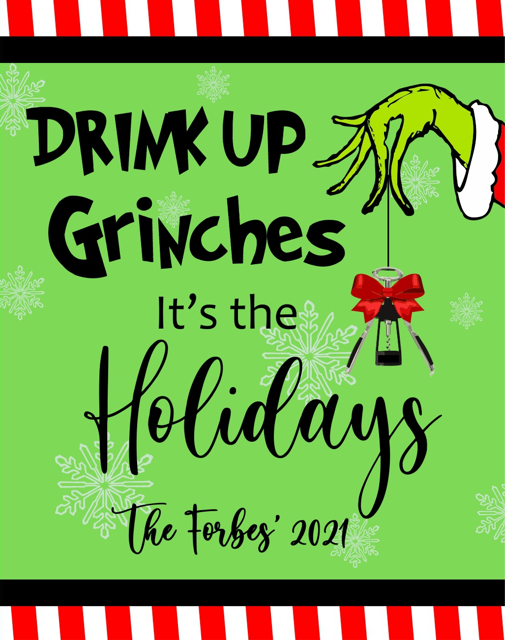 Grinch Wine Labels Grinch Wine Labels